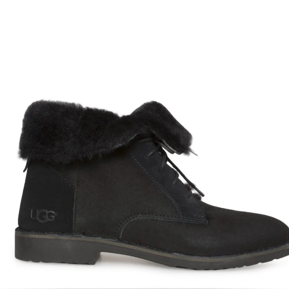 UGG size 9 Quincy Women's Black suede Winter ankle Boots